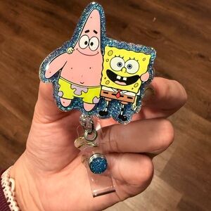 SpongeBob and Patrick Glitter Badge Reel
